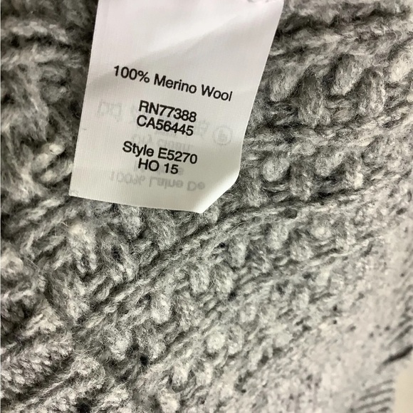 Madewell Sz S Palisade Merino Wool Zip Back Sweater Gray Cable Knit Style - Picture 8 of 8